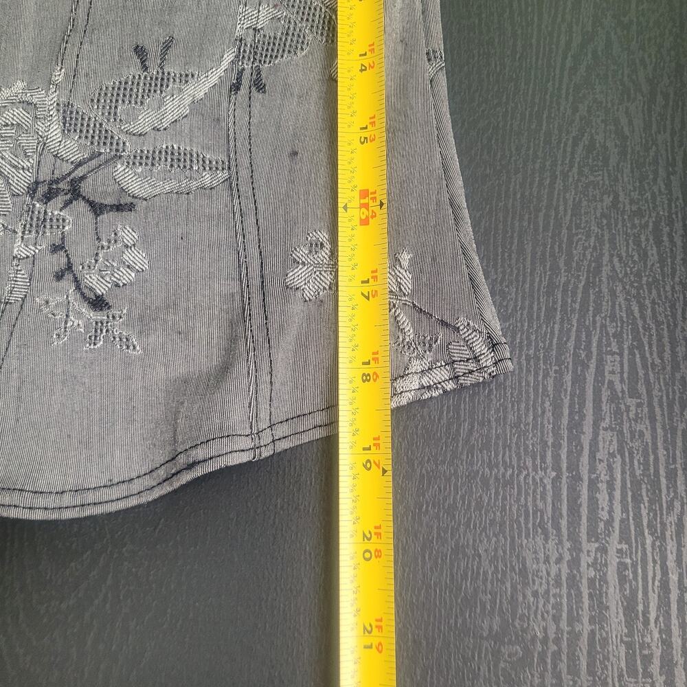 Vintage Y2K Arianne Lace Trim Floral Corset Tank Top Sz M Gray Grunge Whimsigoth - Picture 8 of 8